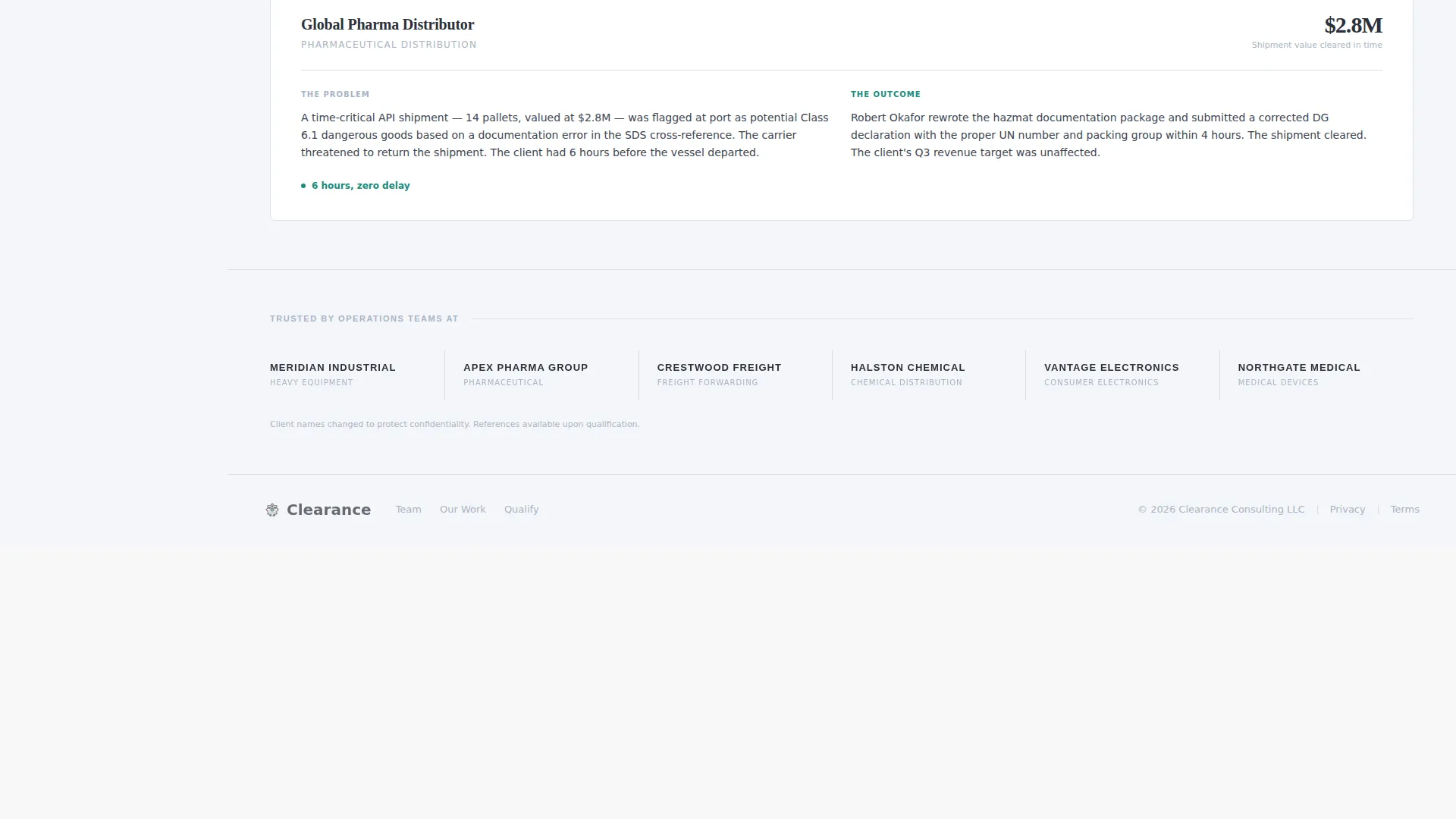 Logistics Consulting Specialist Booking Website Template