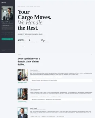 Logistics Consulting Specialist Booking Website Template