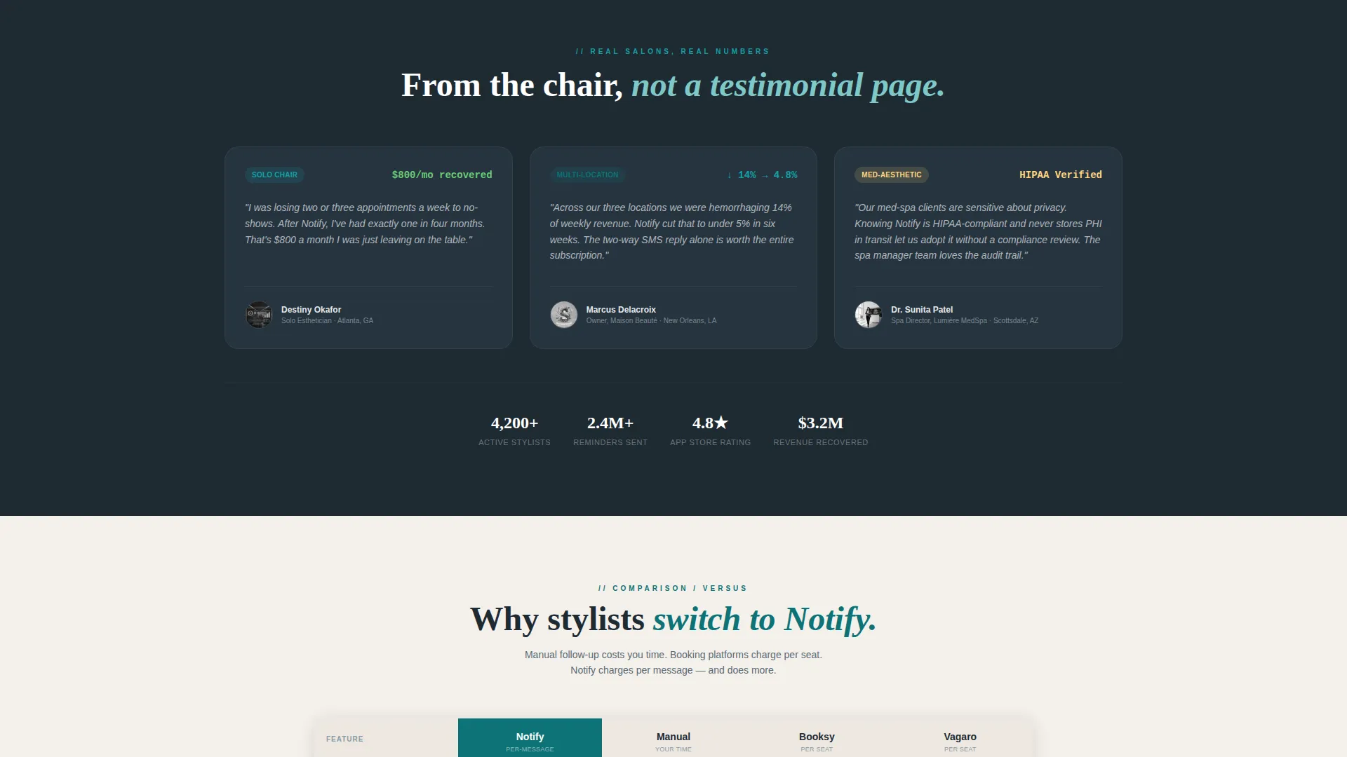 Salon Appointment Reminder Landing Page Template