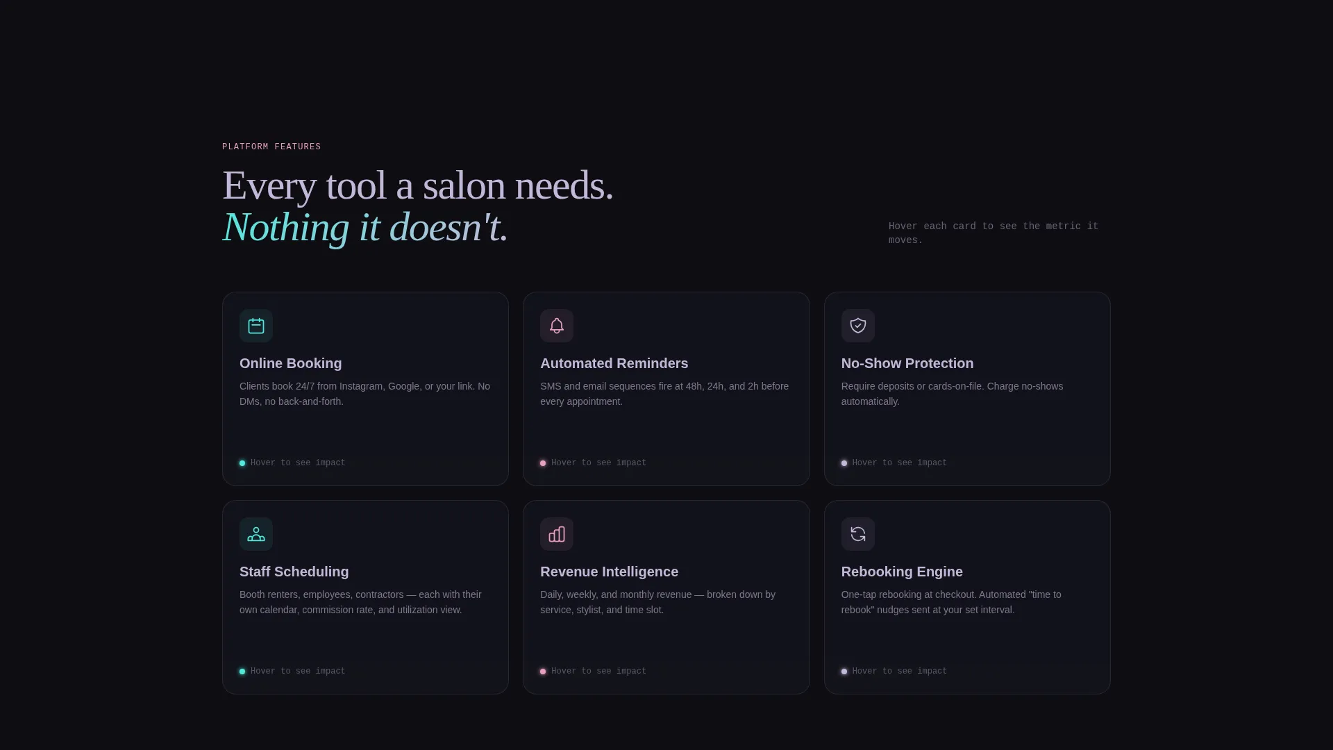 Salon Booking & Scheduling Landing Page Template