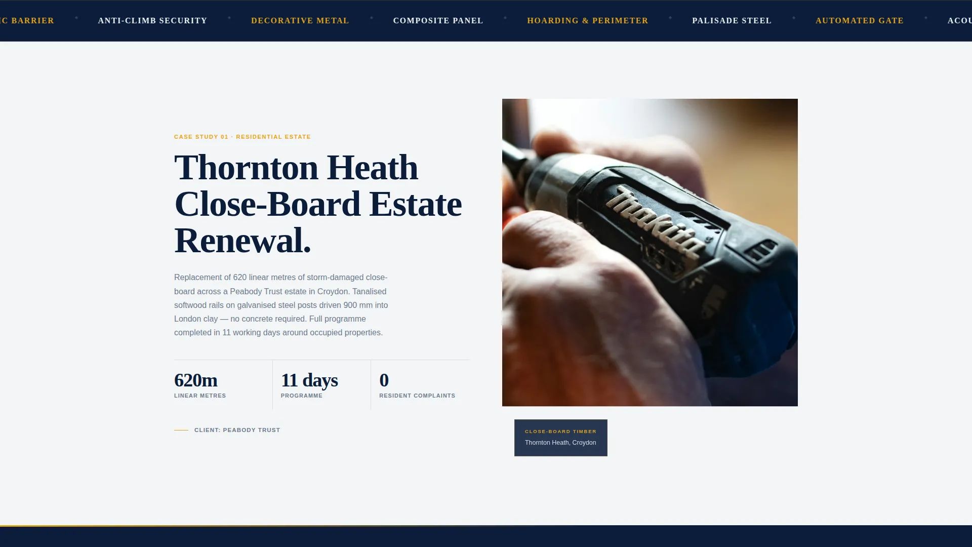 Precision Fencing | Free Website Template | Rocket