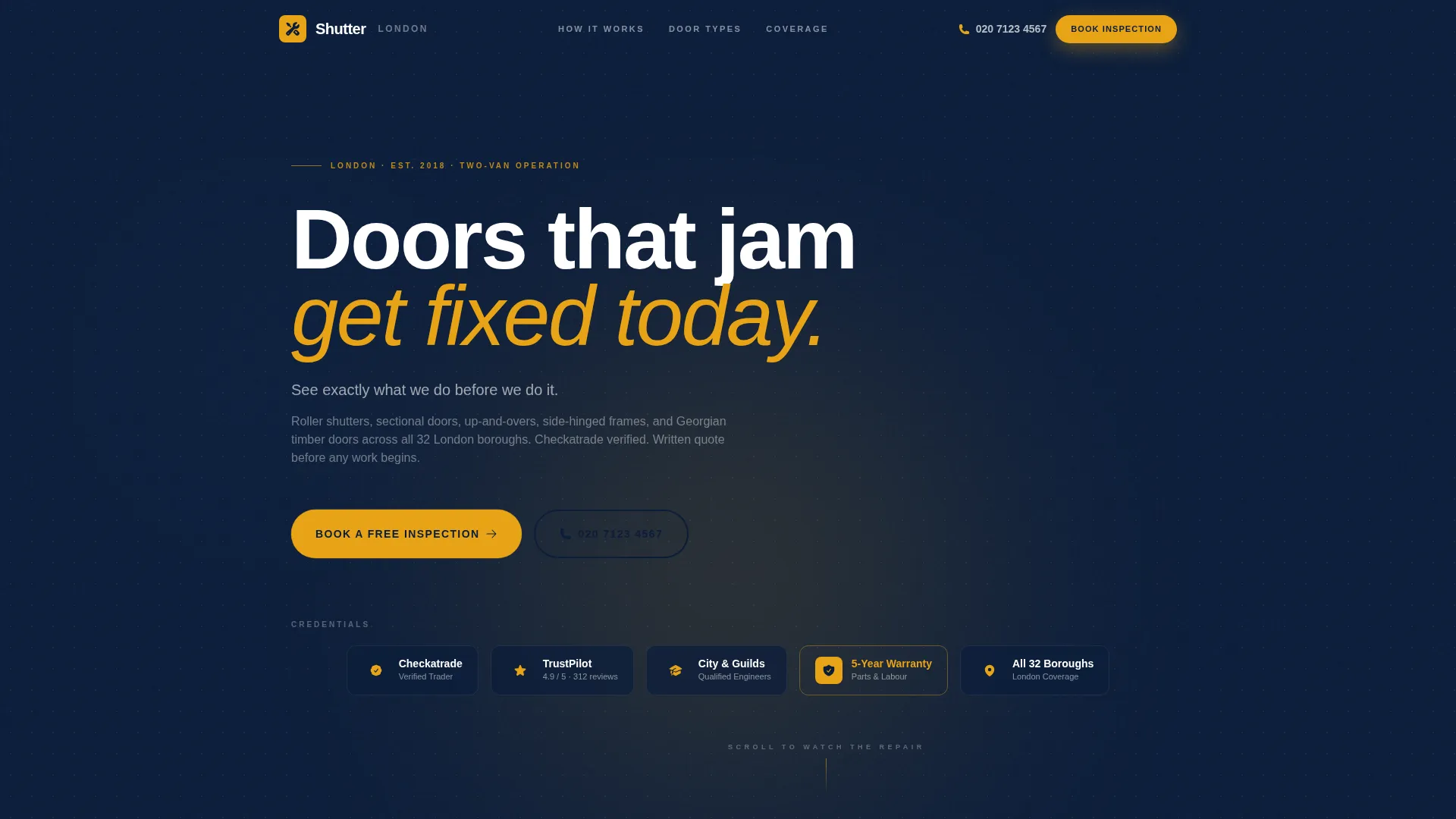 Trusted Garagedoor | Free Website Template | Rocket