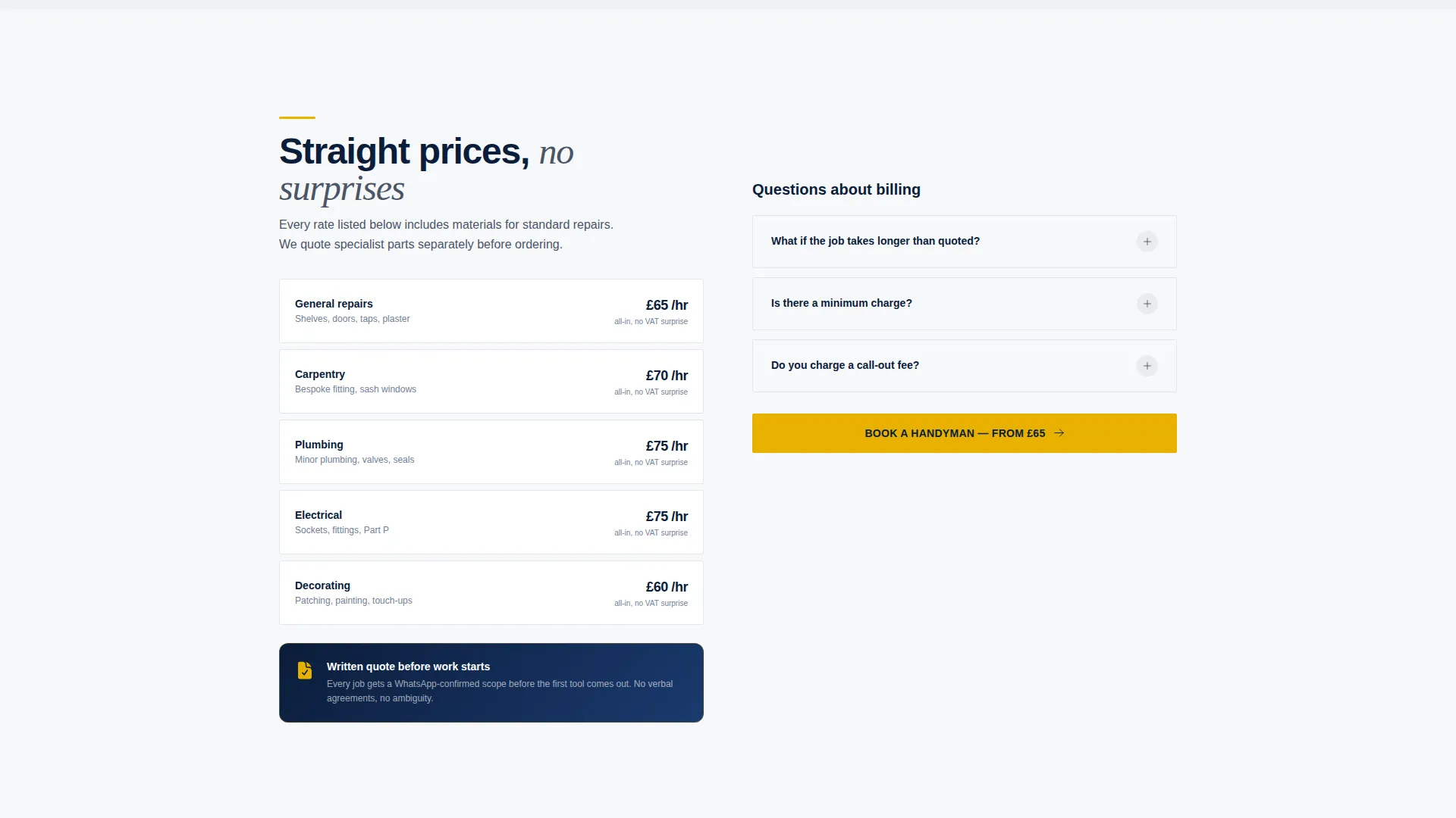 Precision Handyman | Free Website Template | Rocket