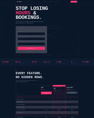 Bold Brutalist Salon Client Portal Landing Page