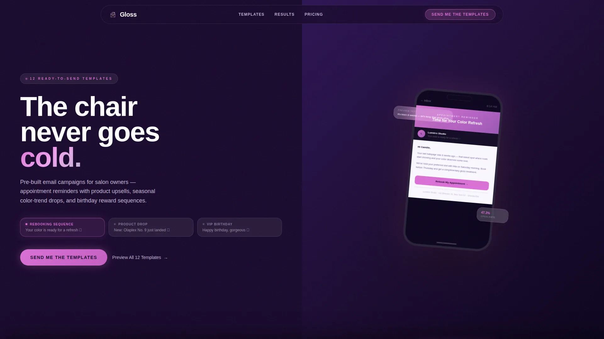 Radiant Salon Email Newsletter Landing Page Template