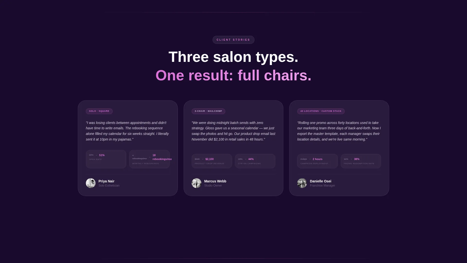 Radiant Salon Email Newsletter Landing Page Template