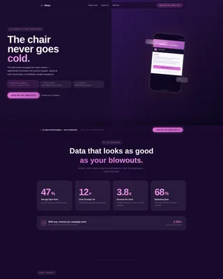 Radiant Salon Email Newsletter Landing Page Template