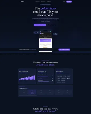 Salon Feedback Request Email Landing Page Template