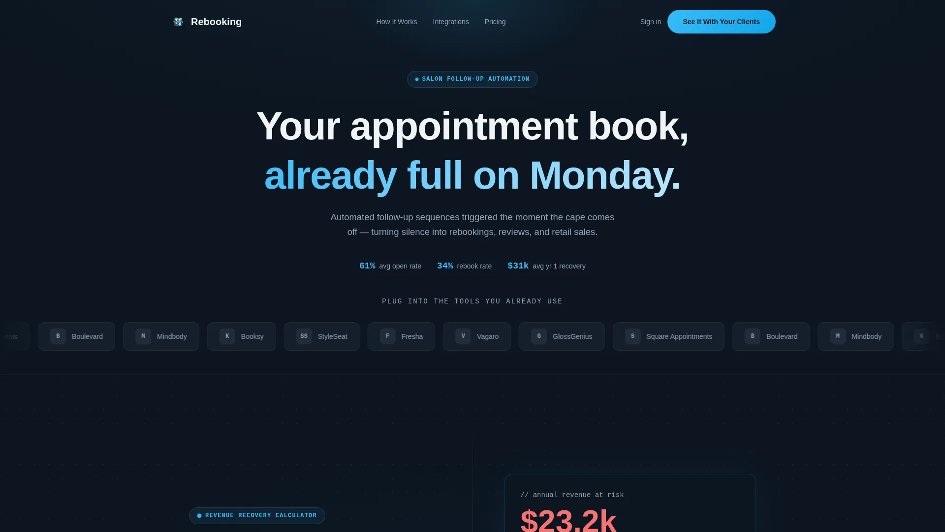 Salon Follow-Up Email Landing Page Template