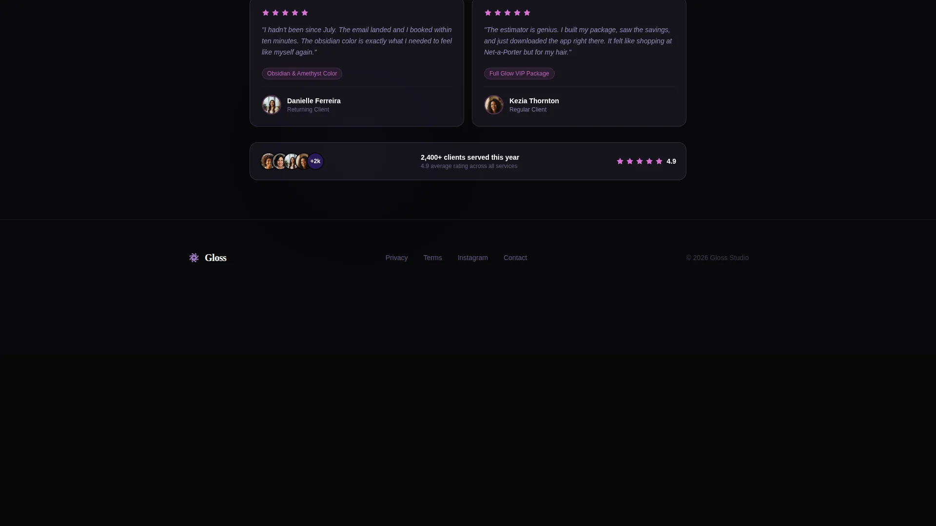 Upscale Salon Landing Page Template