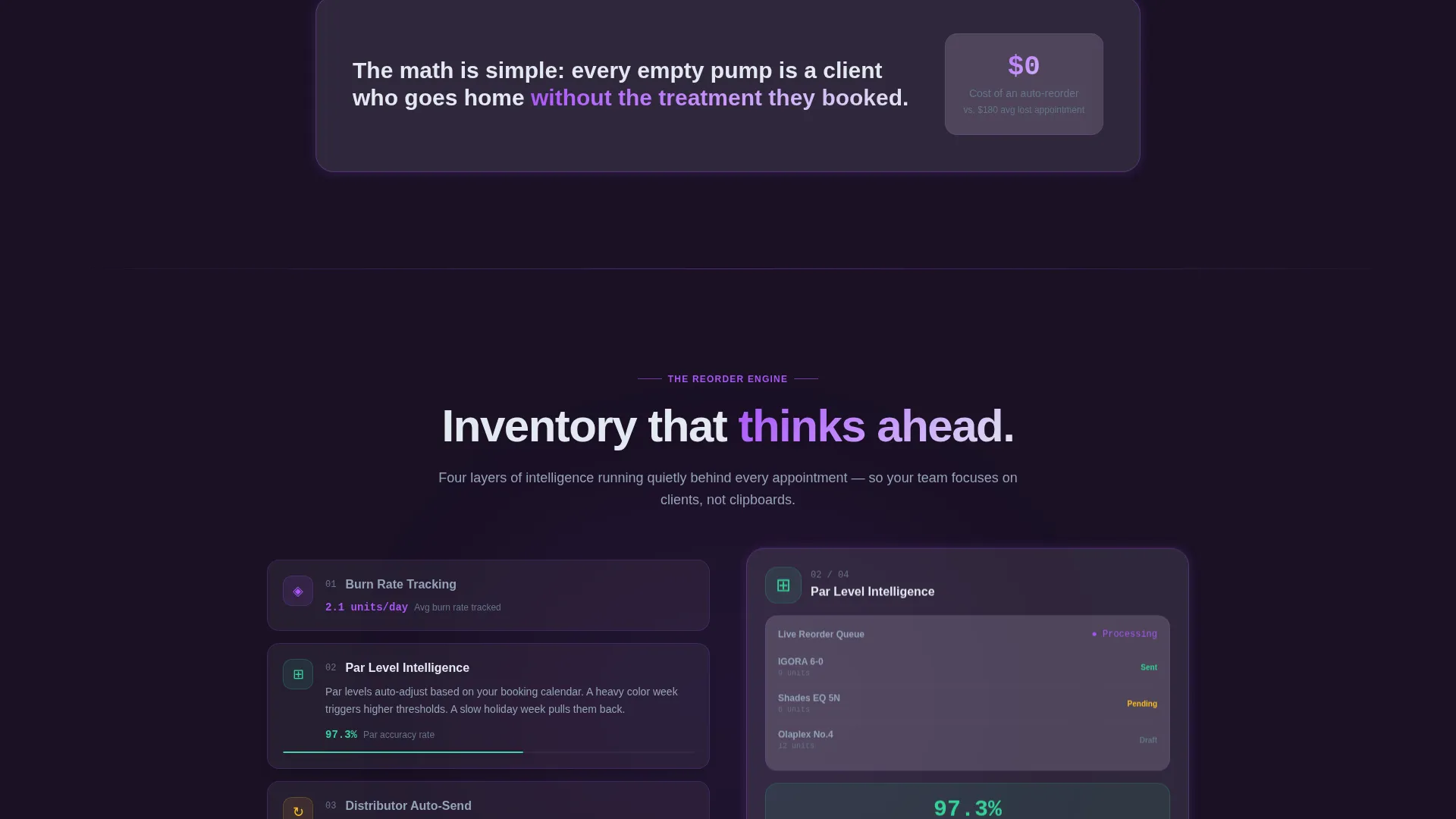 Salon Inventory Management Landing Page Template