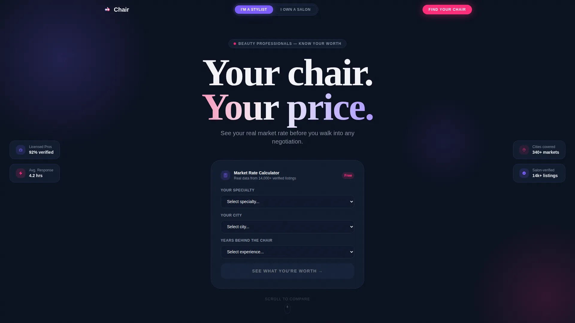 Beauty & Salon Digital Presence Cost Calculator Website Template