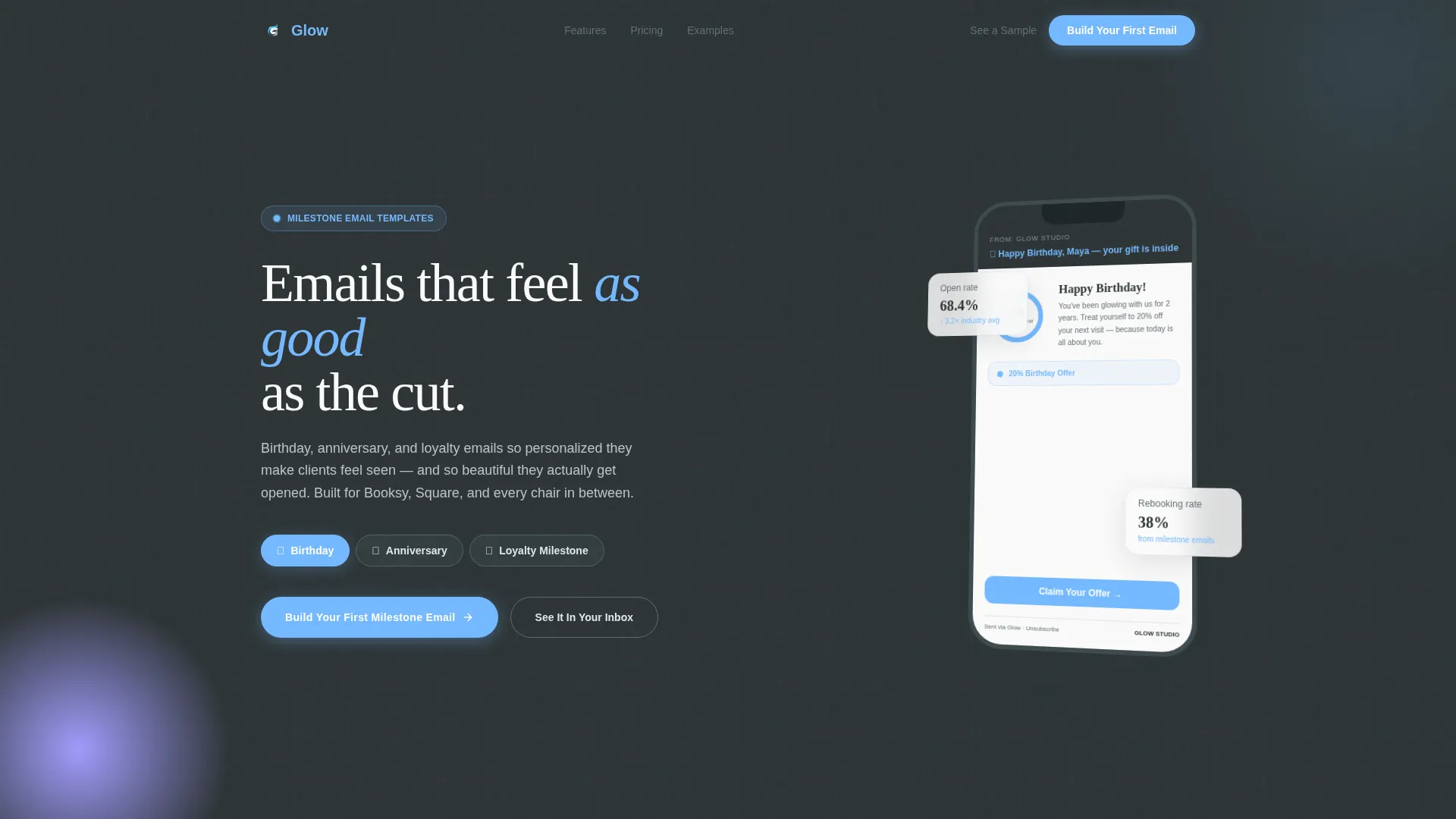Dynamic Salon Milestone Email Comparison Landing Page