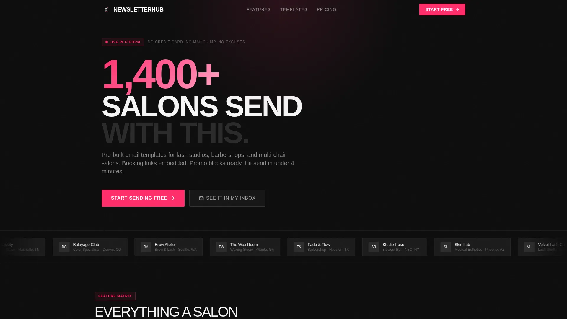 Newsletter Landing Page Template - Bold Bento Grid