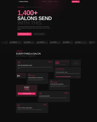 Newsletter Landing Page Template - Bold Bento Grid
