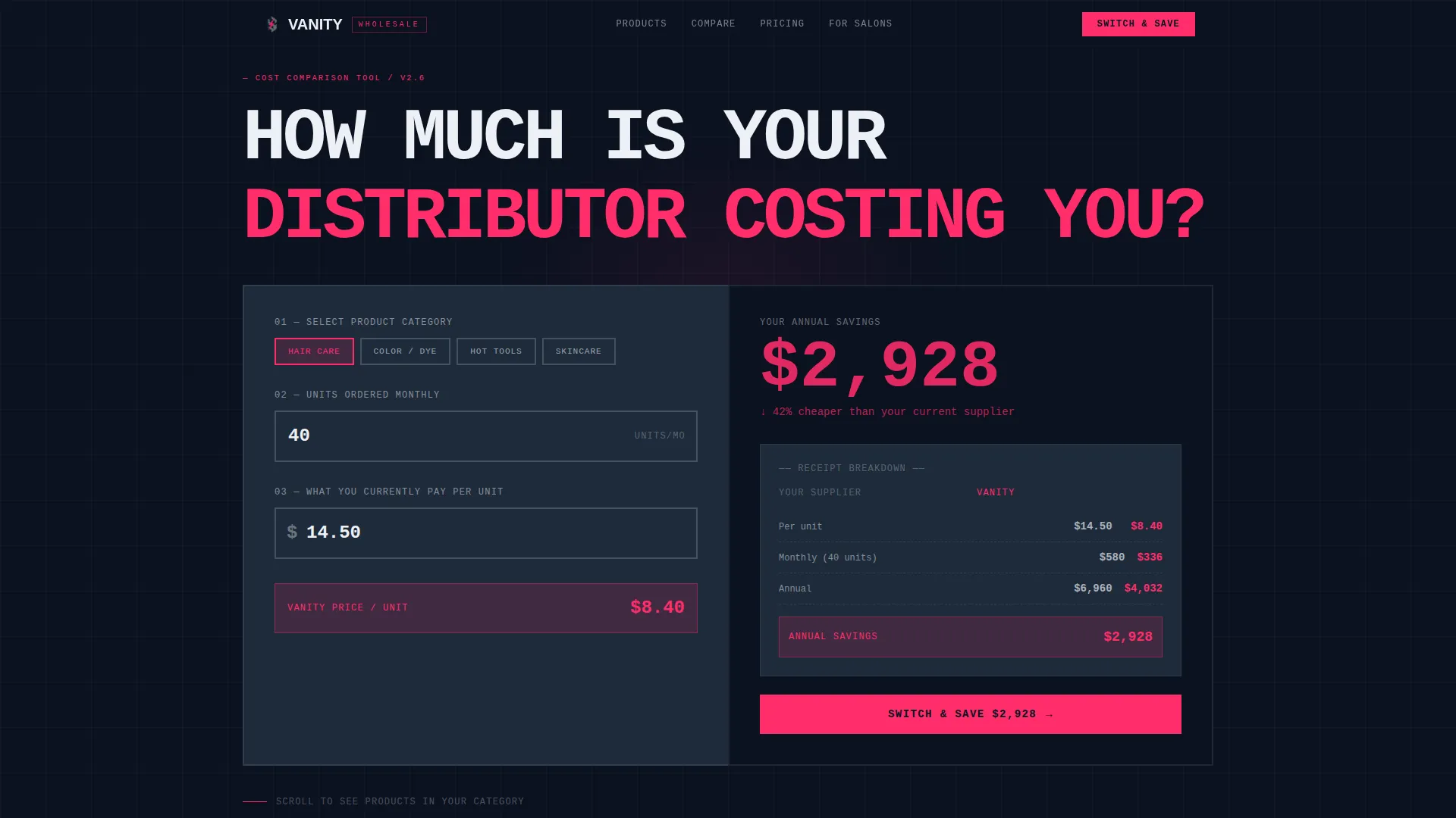 Brutalist Beauty Supply Landing Page Template