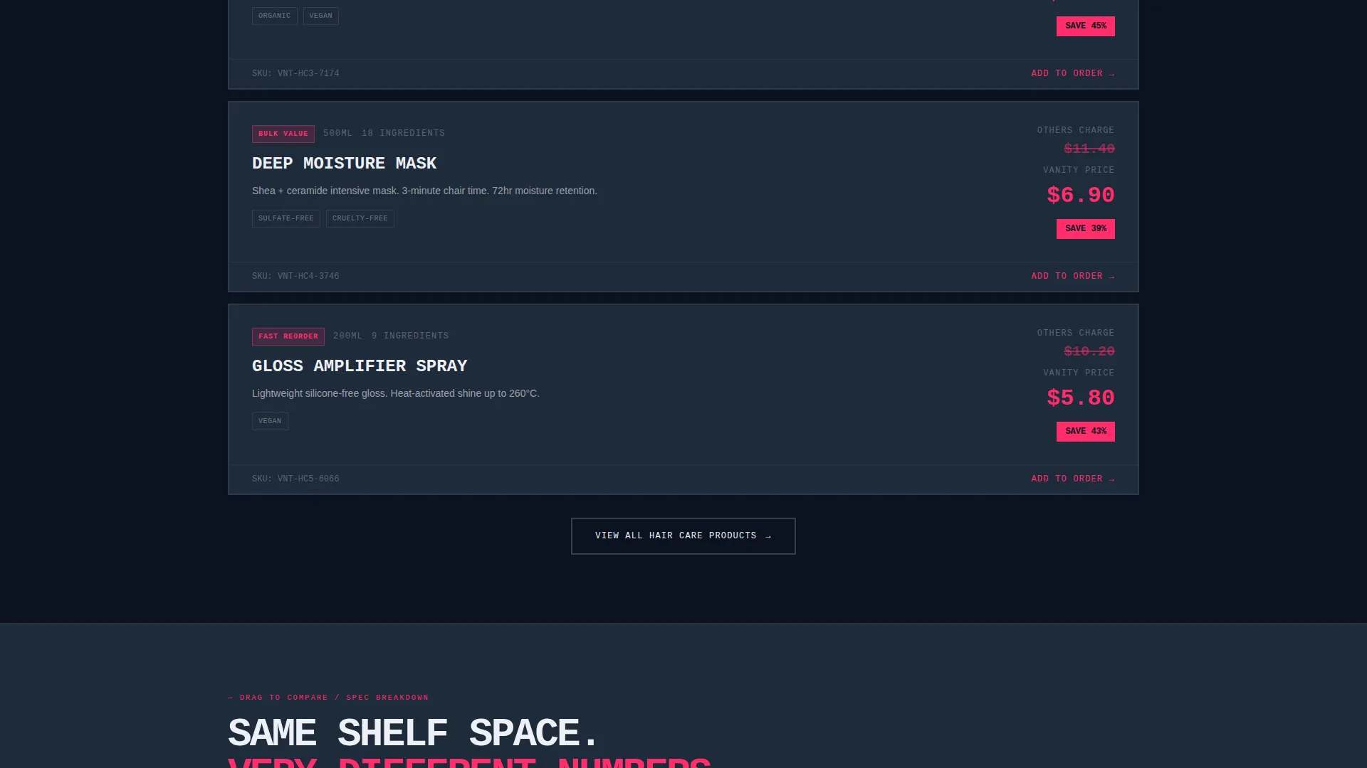 Brutalist Beauty Supply Landing Page Template