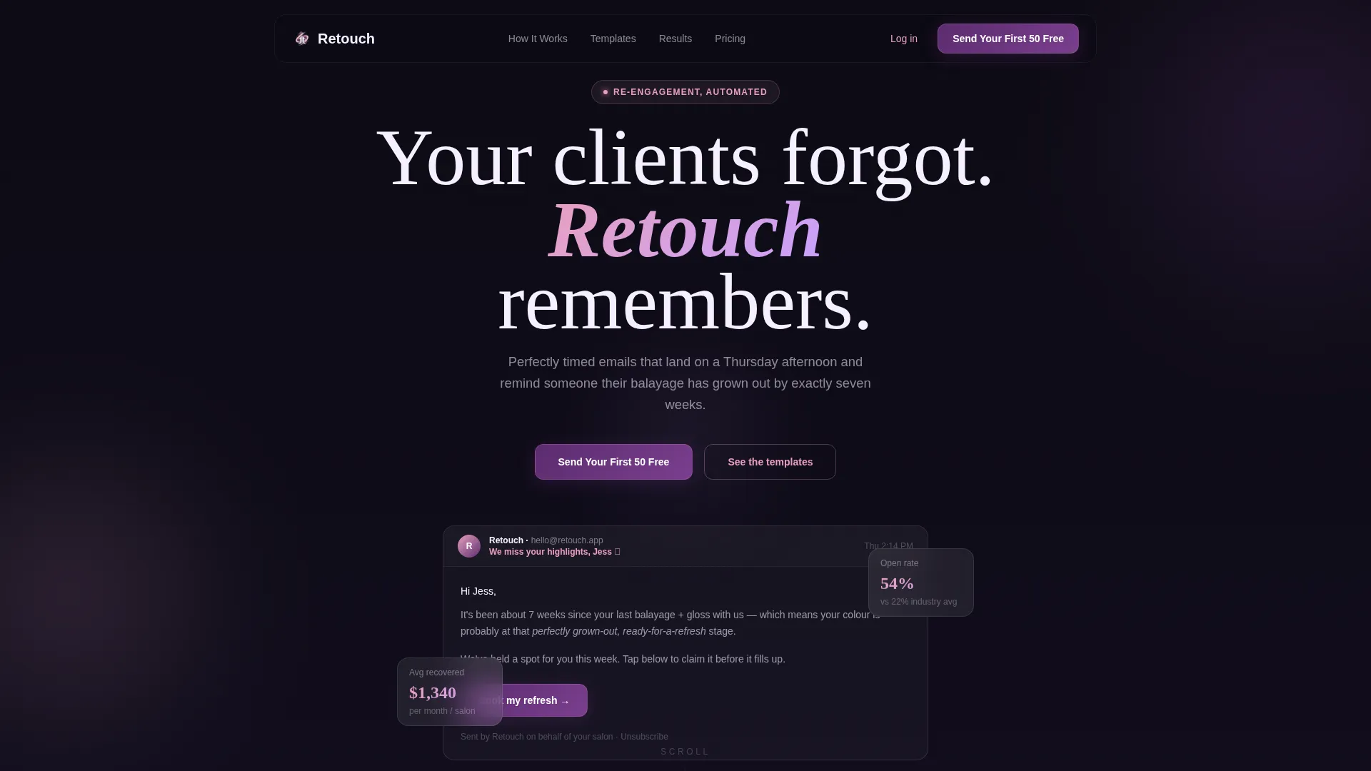 Salon Re-Engagement Email Landing Page Template