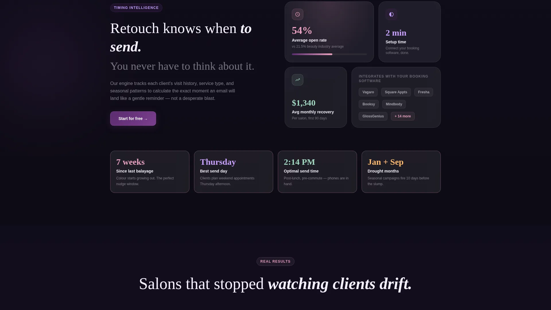 Salon Re-Engagement Email Landing Page Template