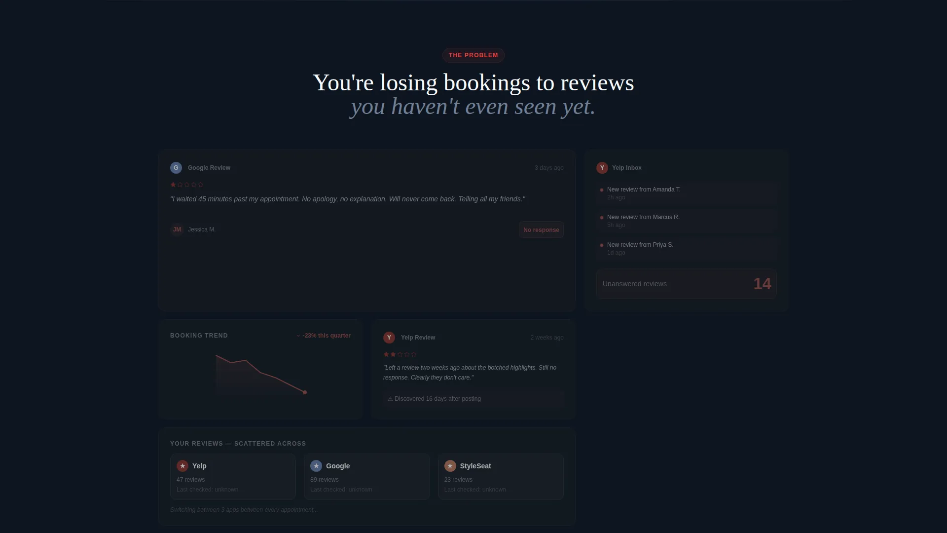 Salon Reputation Management Landing Page Template