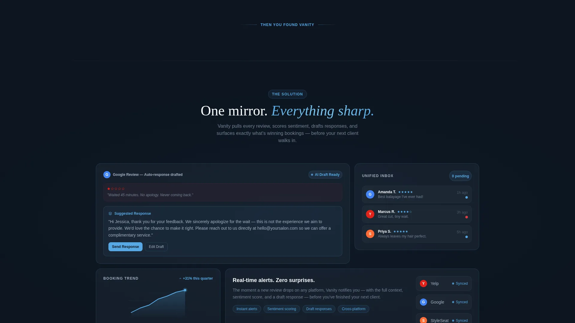 Salon Reputation Management Landing Page Template