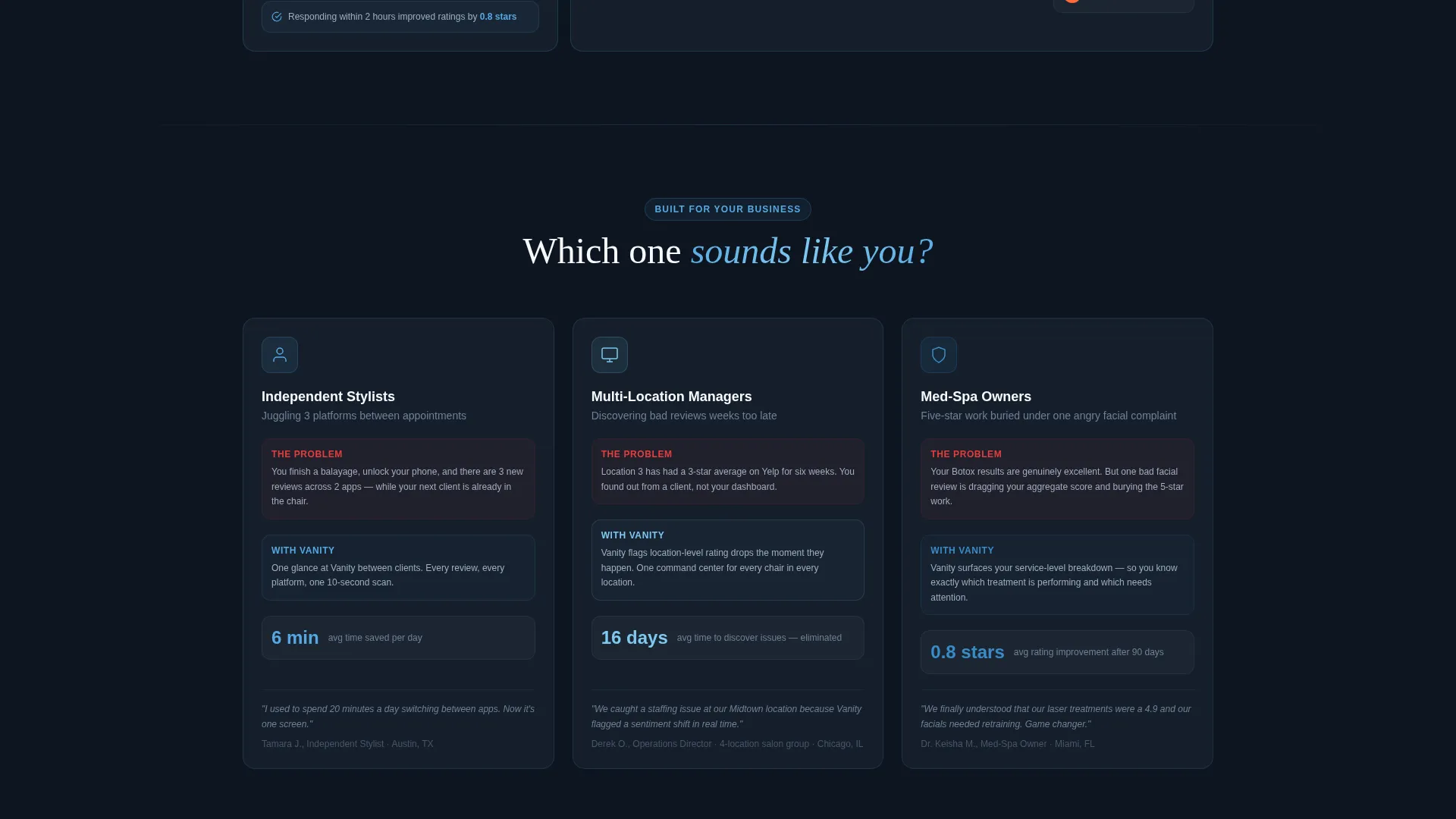 Salon Reputation Management Landing Page Template