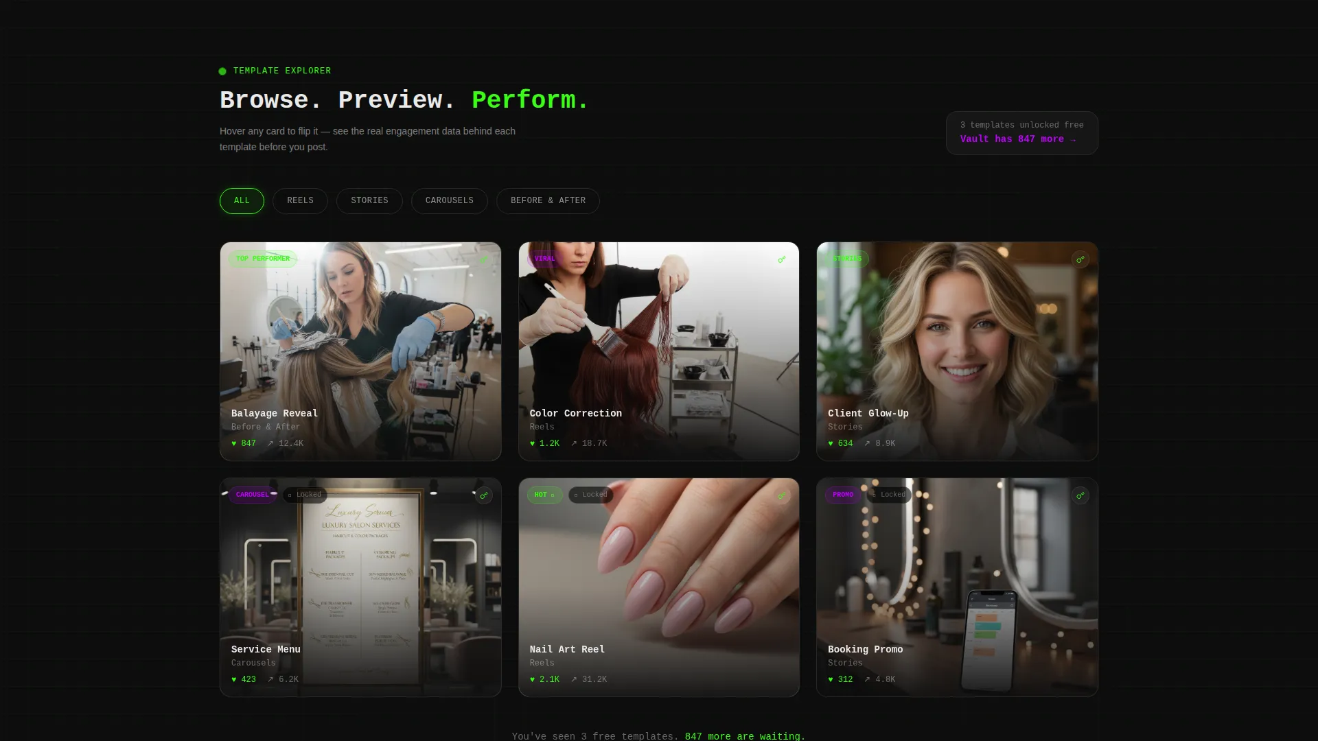 Salon Social Media Template Landing Page