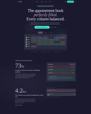 Salon Staff Scheduling Landing Page Template