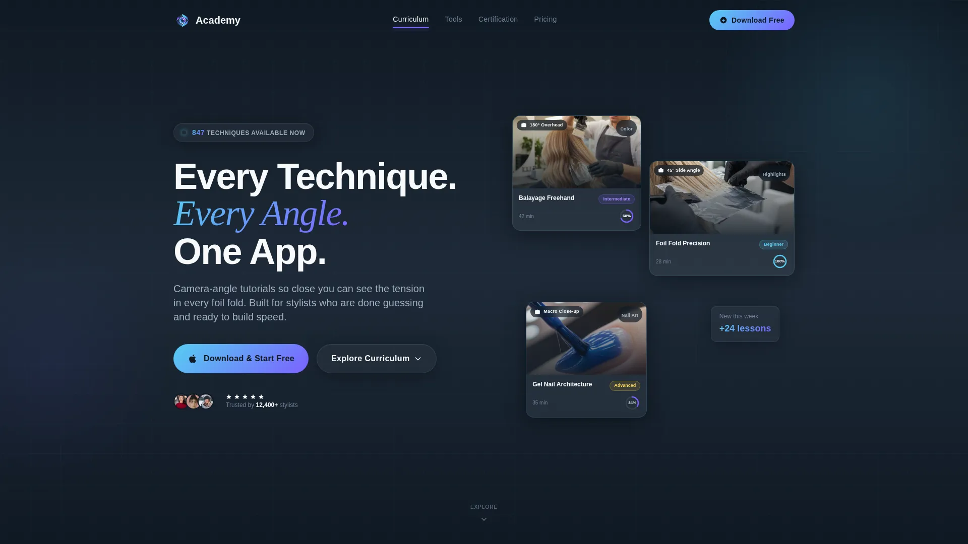 Cosmetology Training App Landing Page Template