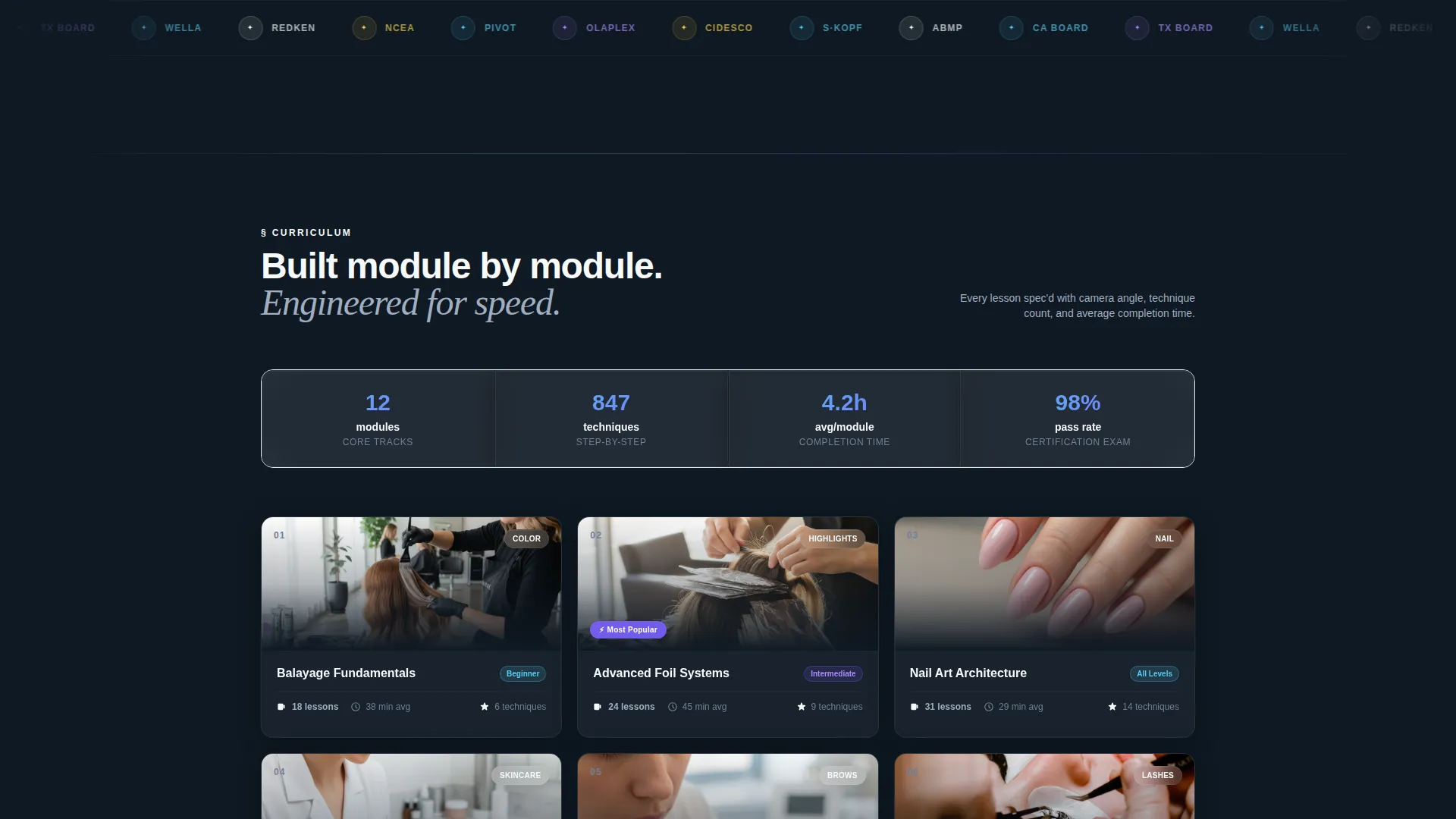 Cosmetology Training App Landing Page Template