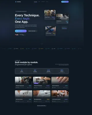 Cosmetology Training App Landing Page Template
