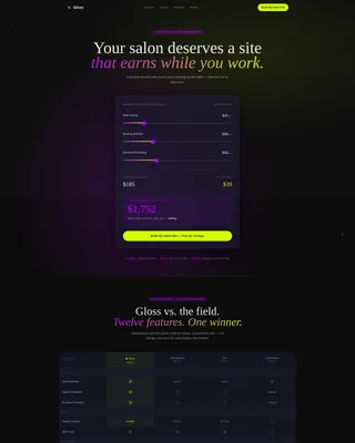 Beauty & Salon Software & SaaS Advanced Booking Website Template