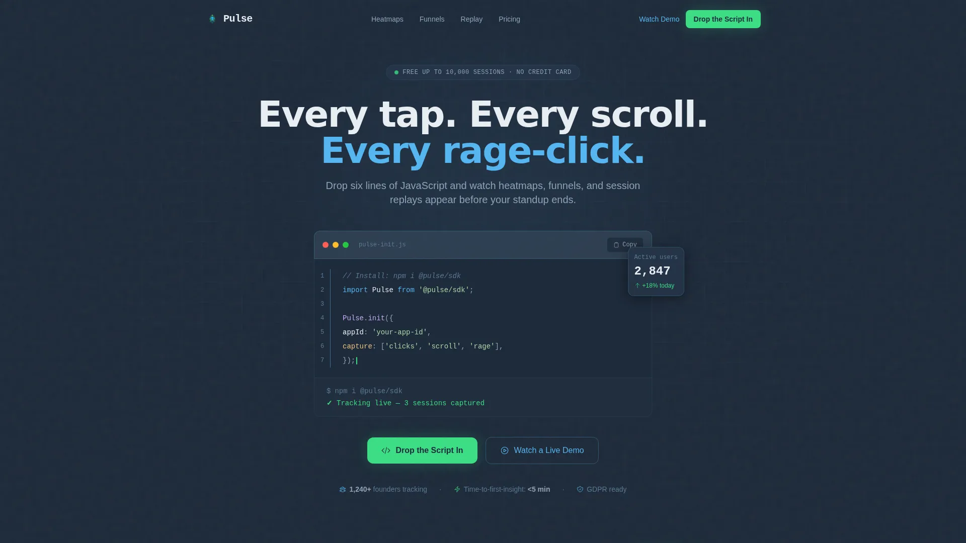 Behavioral Analytics Tool Landing Page Template