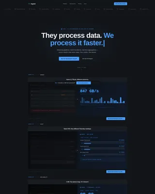 High-Performance Data Pipeline Landing Page Template