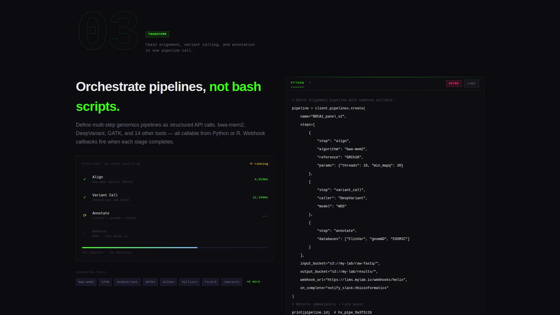Biotech API Documentation Landing Page Template