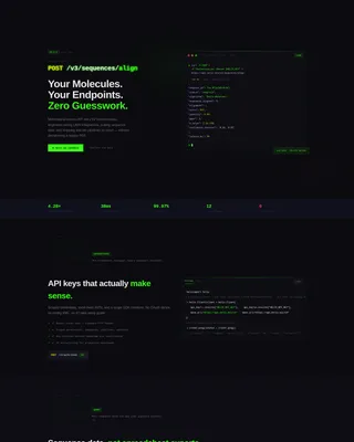 Biotech API Documentation Landing Page Template