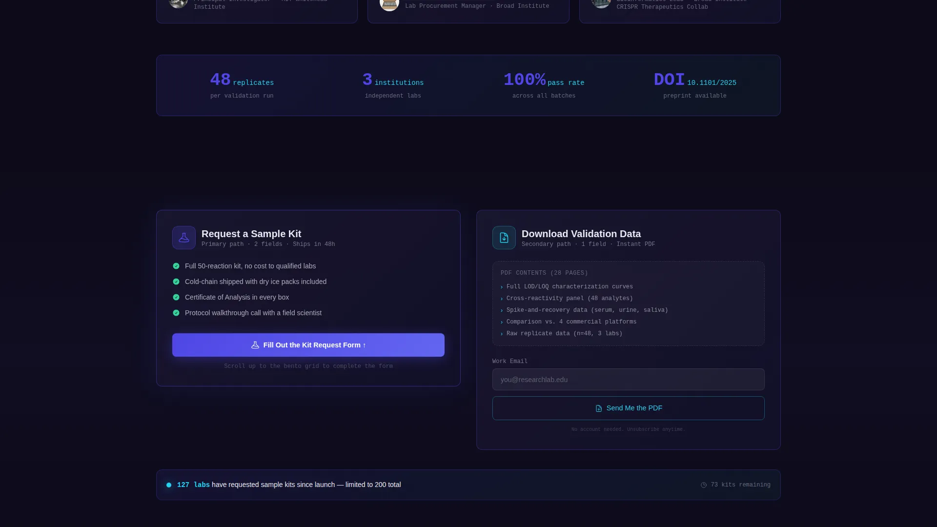 Biotech Product Hunt Launch Landing Page