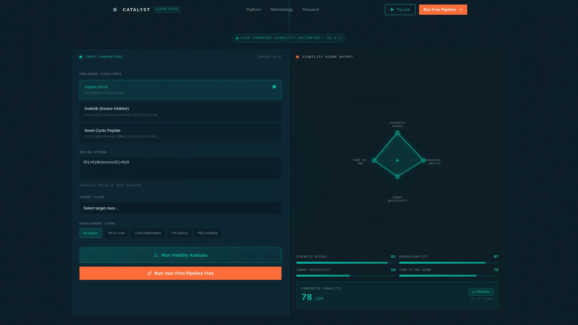 Biotech Landing Page Template for Seed-Stage Platforms