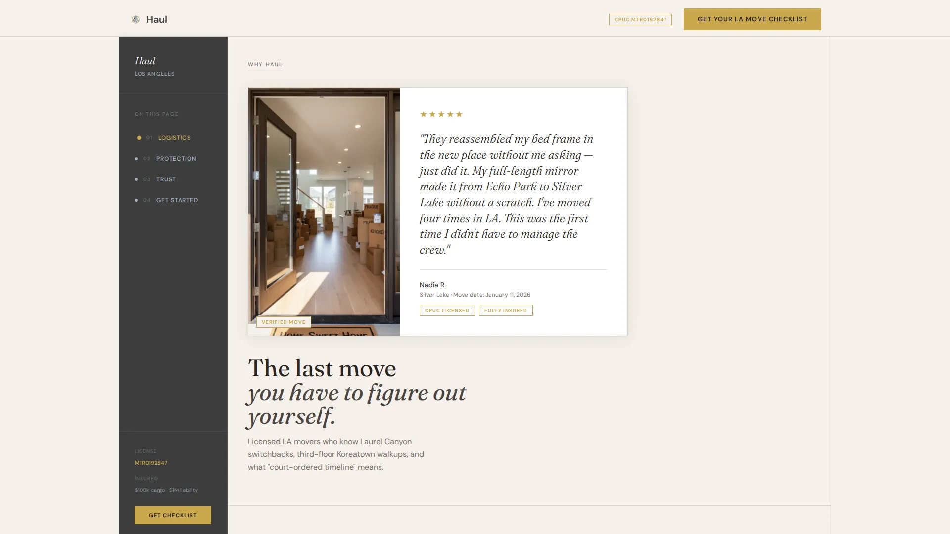 Licensed Long-Distance Moving | Free Website Template | Rocket