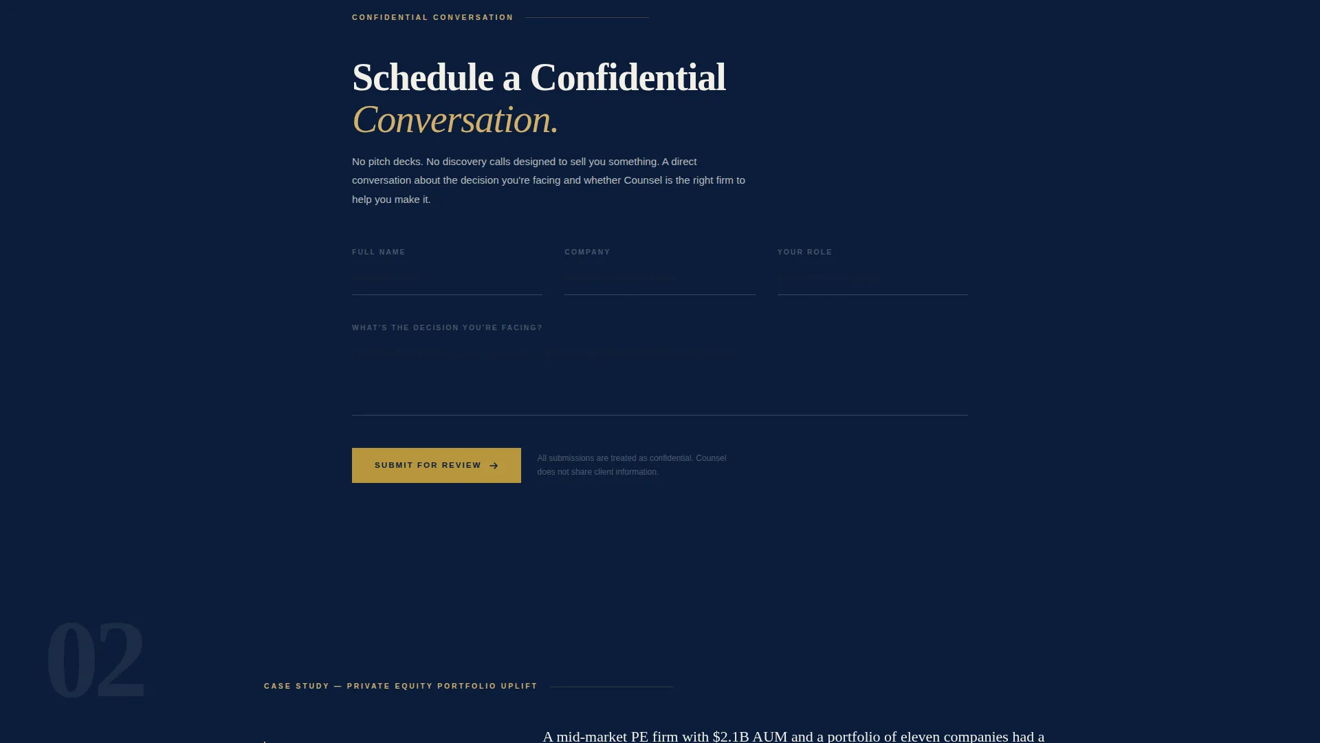 Consulting & Advisory Portfolio Website Template