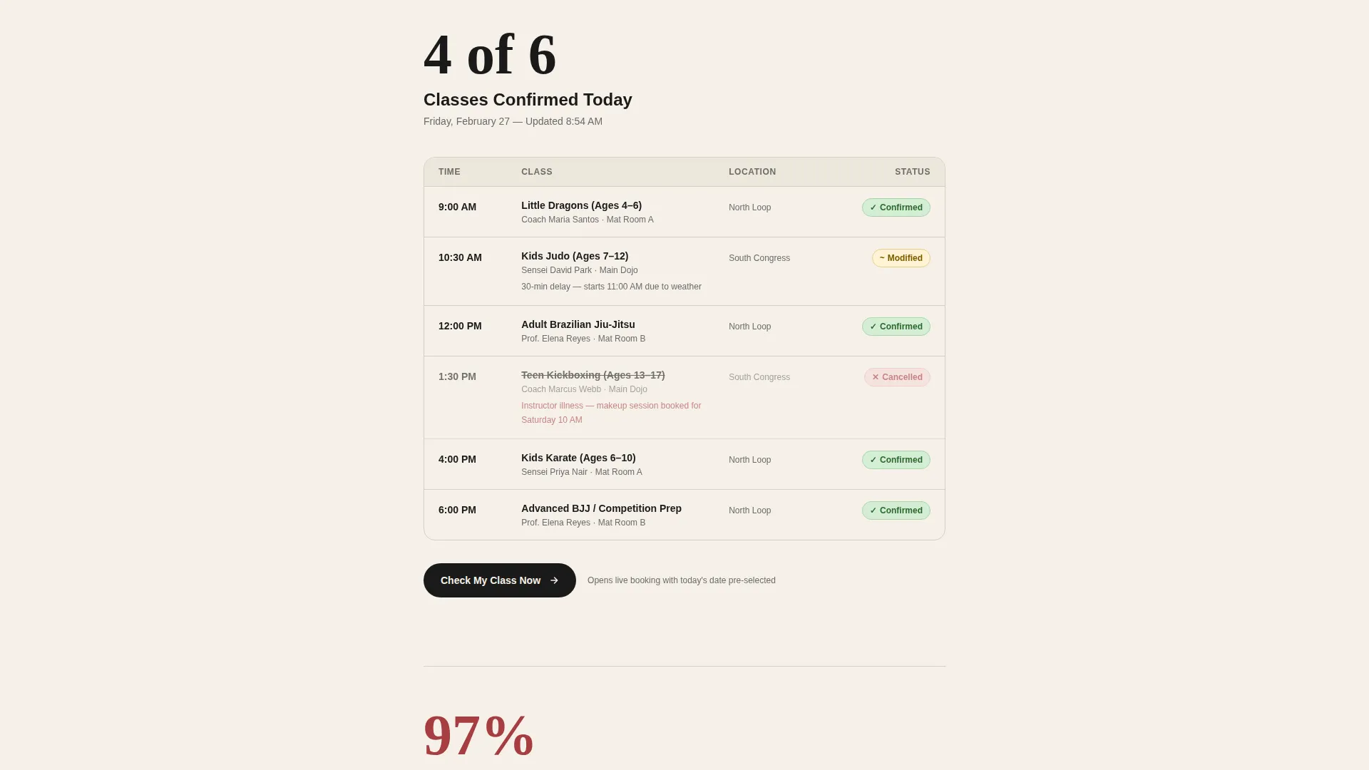 Martial Arts School Marketing Specialist Booking Website Template