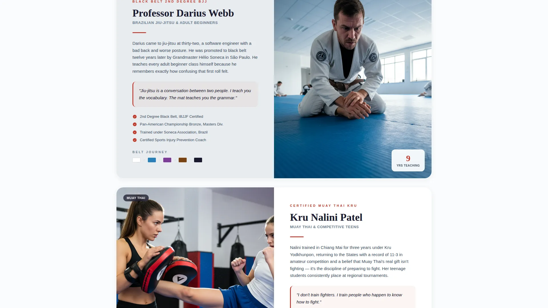 Martial Arts School Marketing Education Website Template