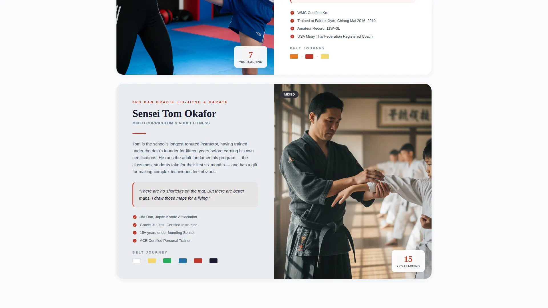 Martial Arts School Marketing Education Website Template