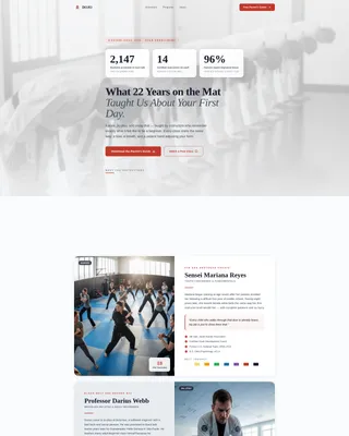 Martial Arts School Marketing Education Website Template