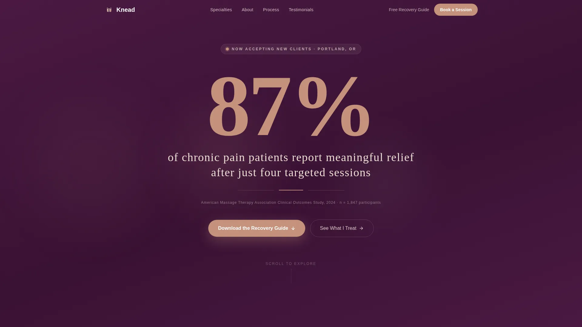 Massage Therapist Specialist Booking Website Template