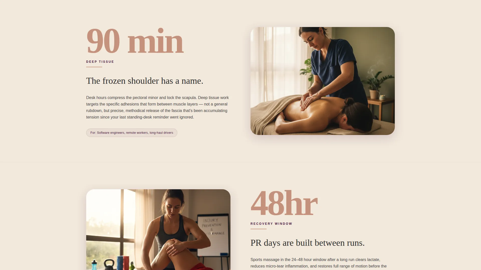 Massage Therapist Specialist Booking Website Template