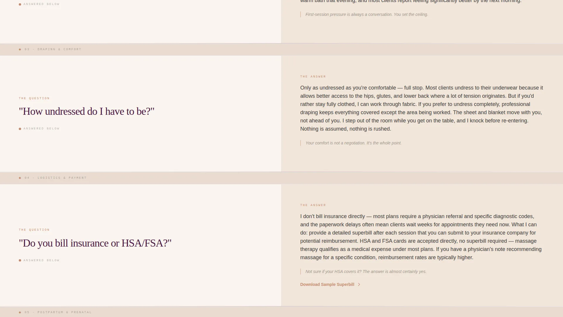 Massage Therapist Booking Website Template