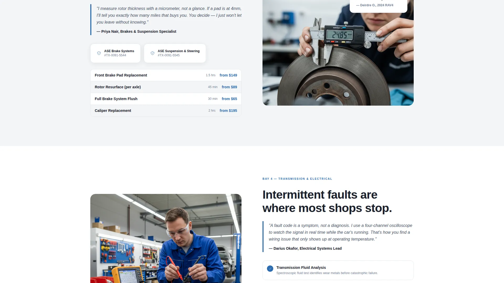 Expert Transmission Repair Landing Page Template
