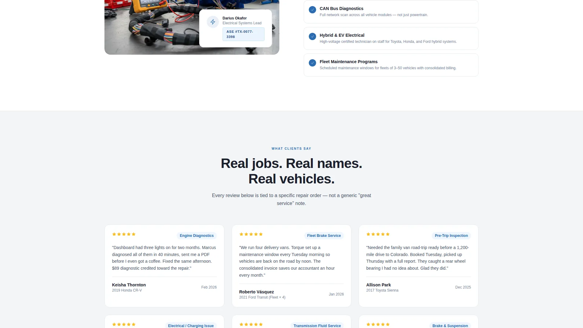 Expert Transmission Repair Landing Page Template