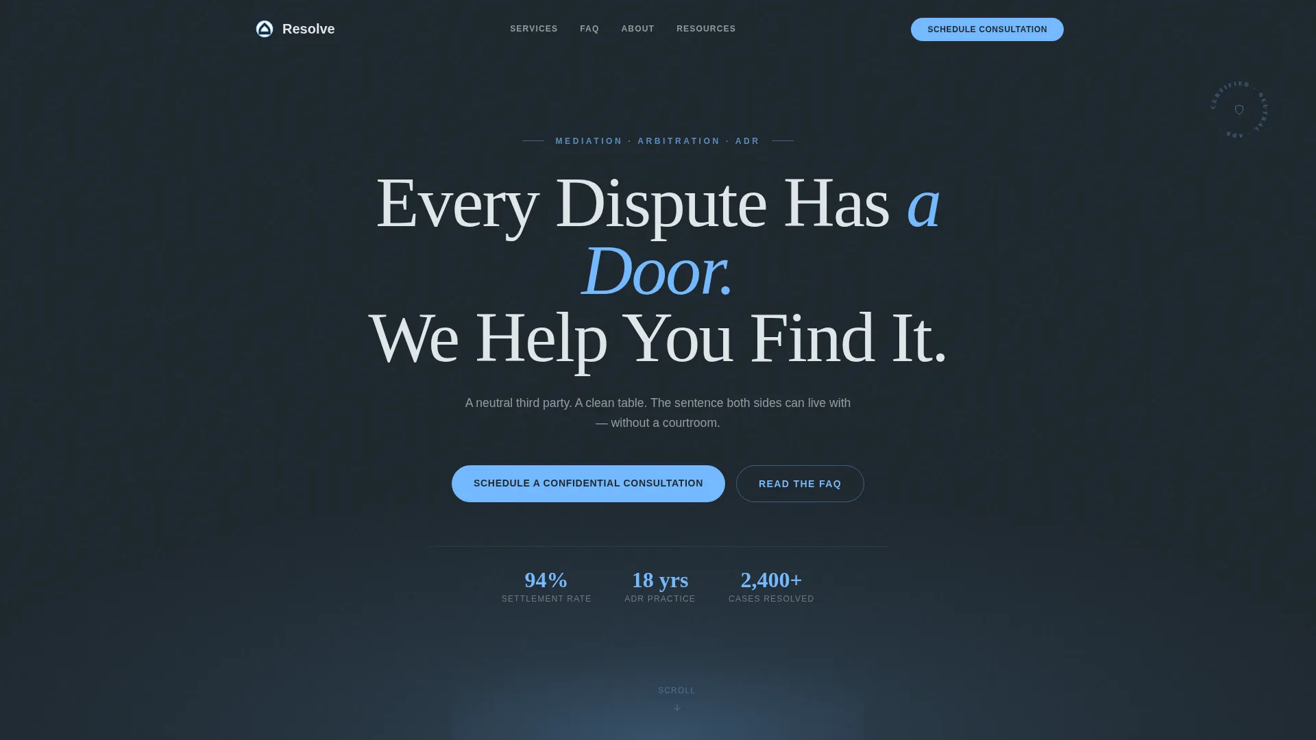 Mediator & Arbitrator FAQ Website Template
